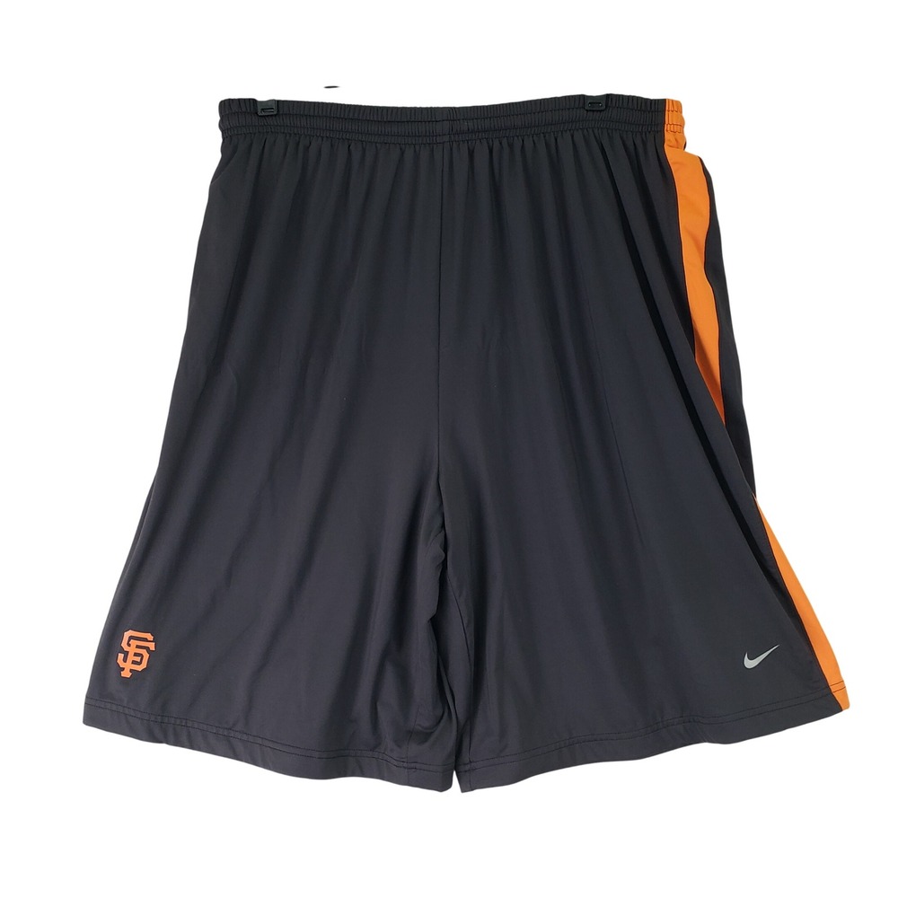 San Francisco Giants Nike Athletic Shorts Mens XL Black Orange MLB Fit Dry Gym